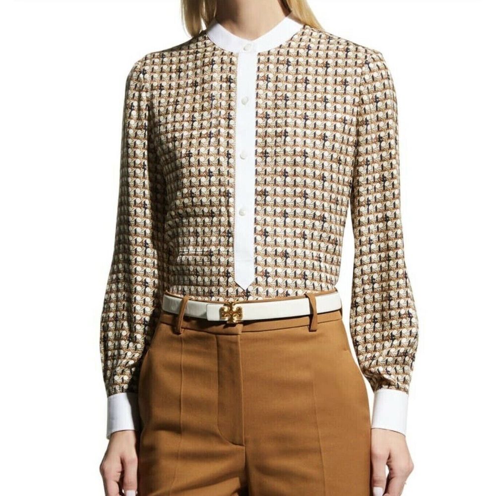 Tory Burch Kira Leather Belt in New Ivory /Gold Size Small S New with Tags - Picture 2 of 4